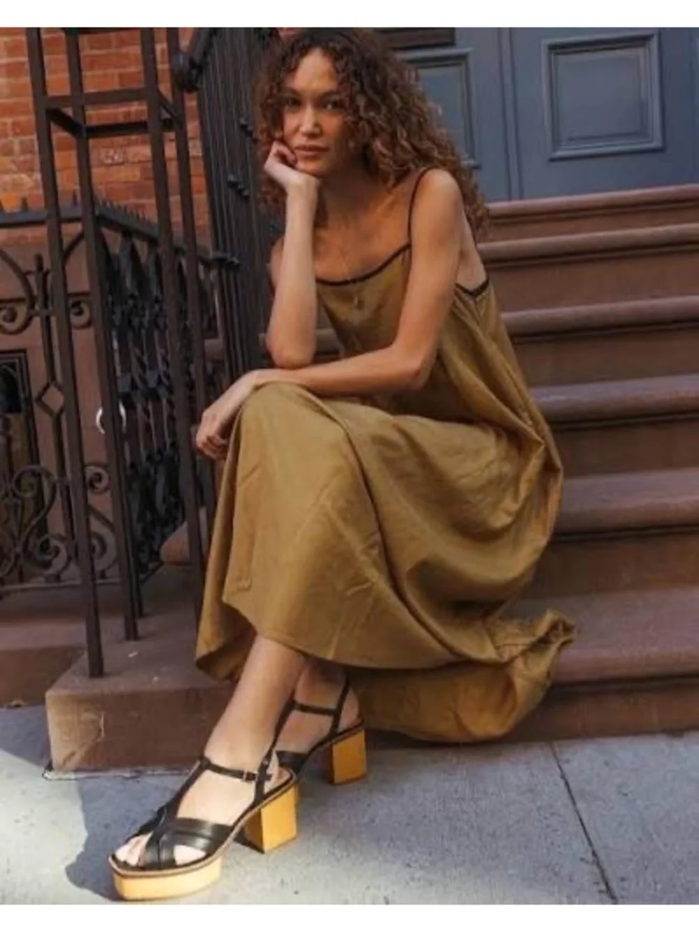 Kelsi Dagger Brooklyn Genie Leather Platform Sandals NIB